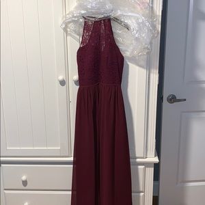 BILL LEVKOFF lacy burgundy dress!